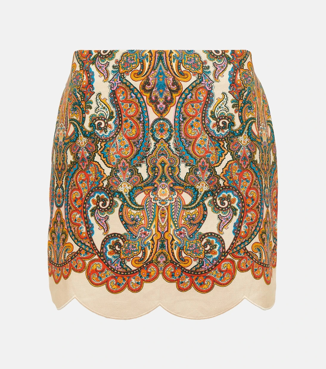 Zimmermann - Ottie scalloped paisley linen miniskirt