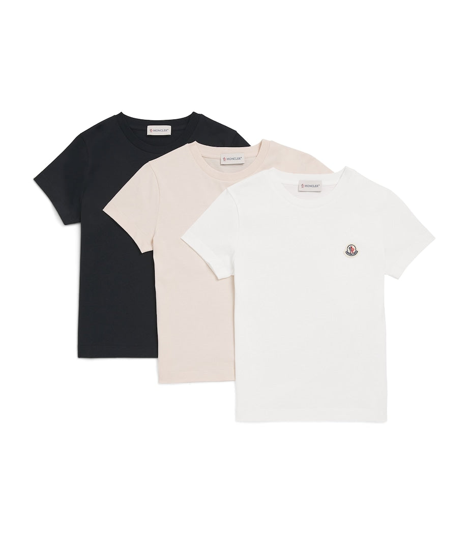 Moncler Enfant Set of 3 Cotton Logo-Patch T-Shirt (8-10 Years)