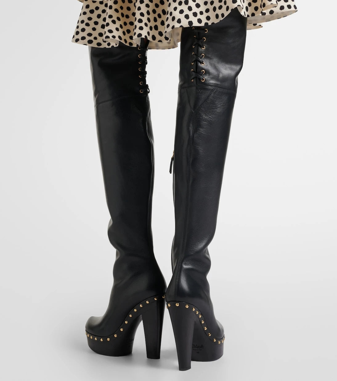 Chloé - Lola studded leather over-the-knee boots