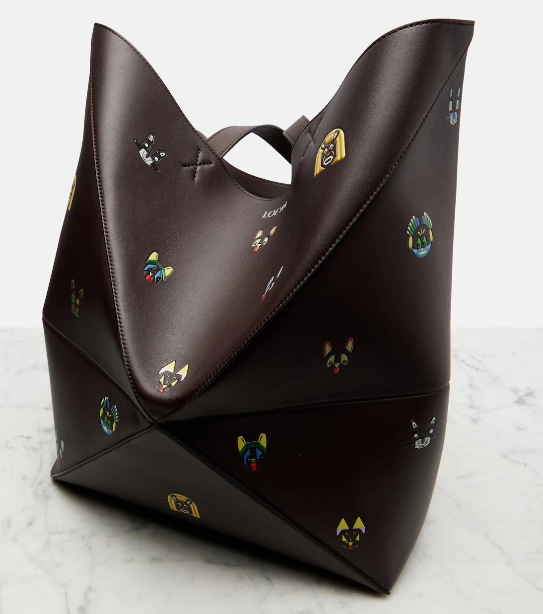Loewe - x Louis Wain Puzzle Fold Cats leather tote bag