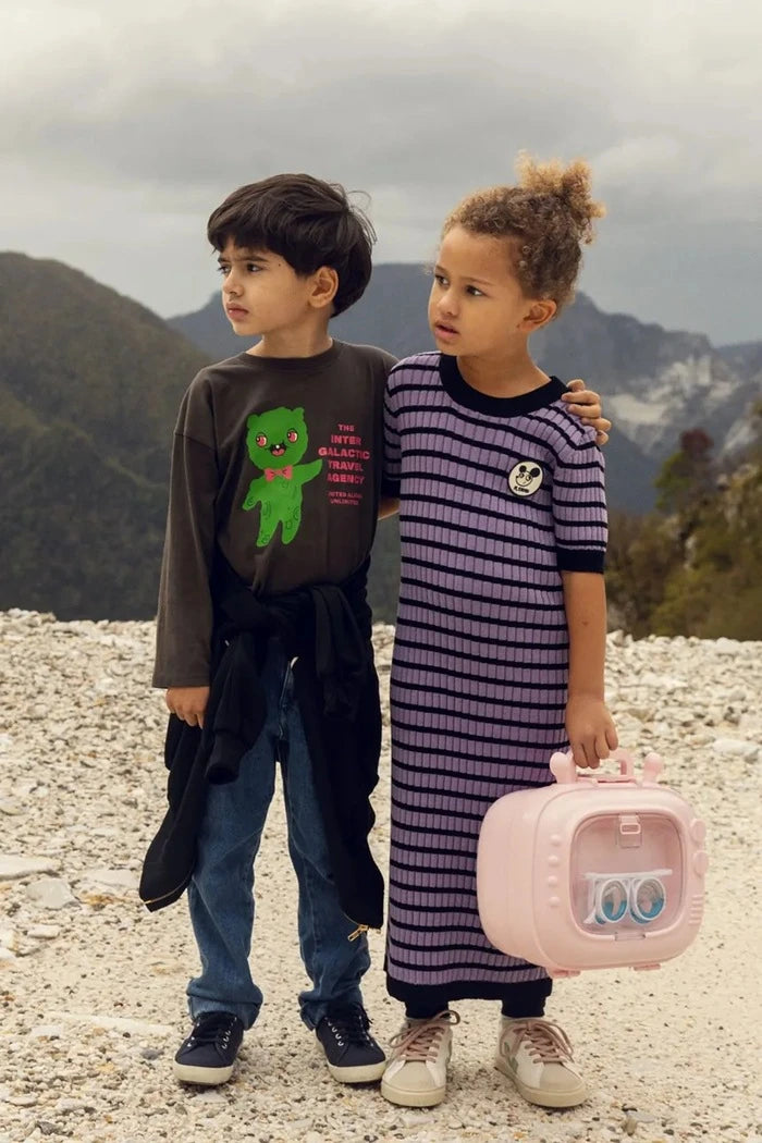 Mini Rodini Alien travel agency Uzun Kollu Çocuk Bluzu