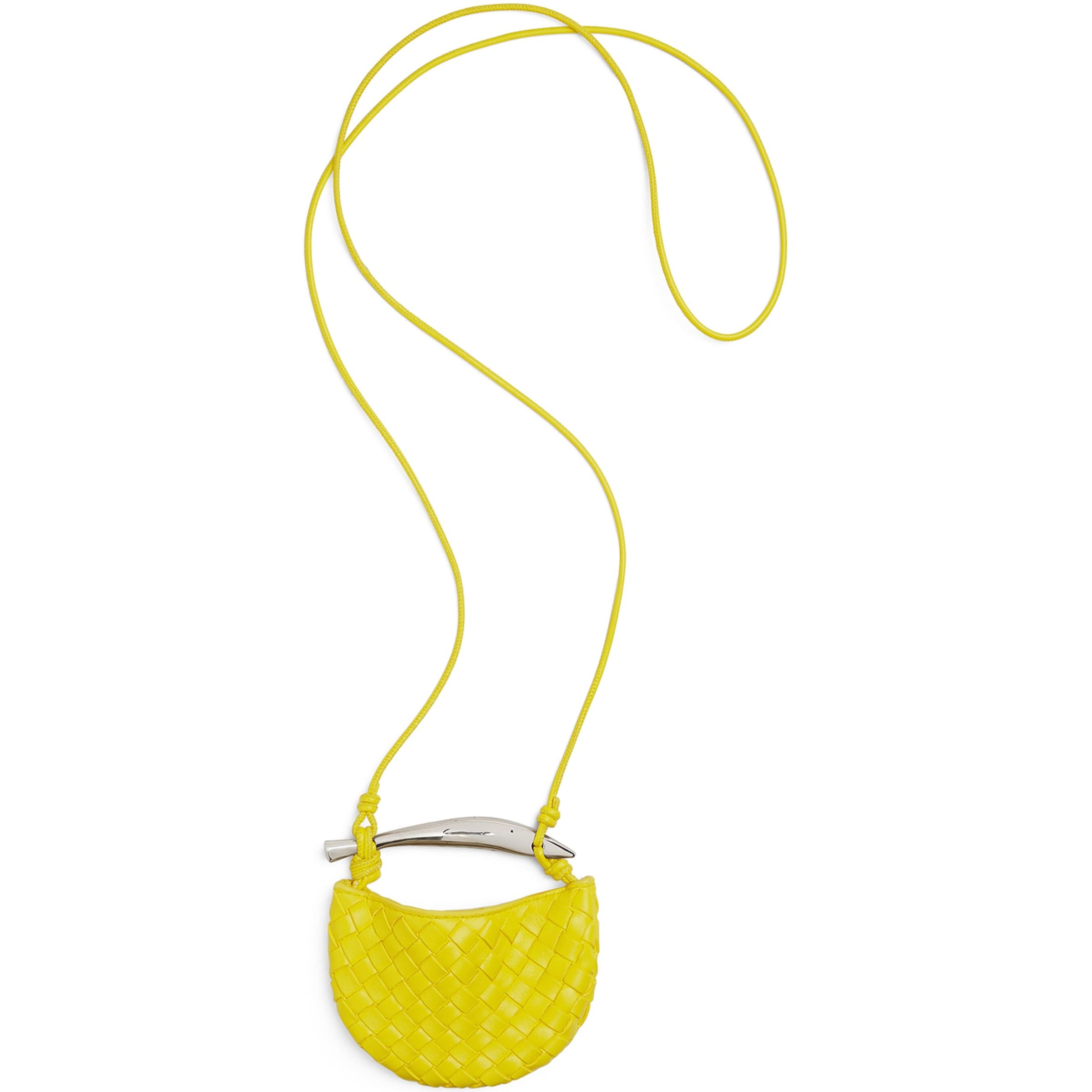 Bottega Veneta Yellow Mini Lambskin Sardine Cross-Body Bag