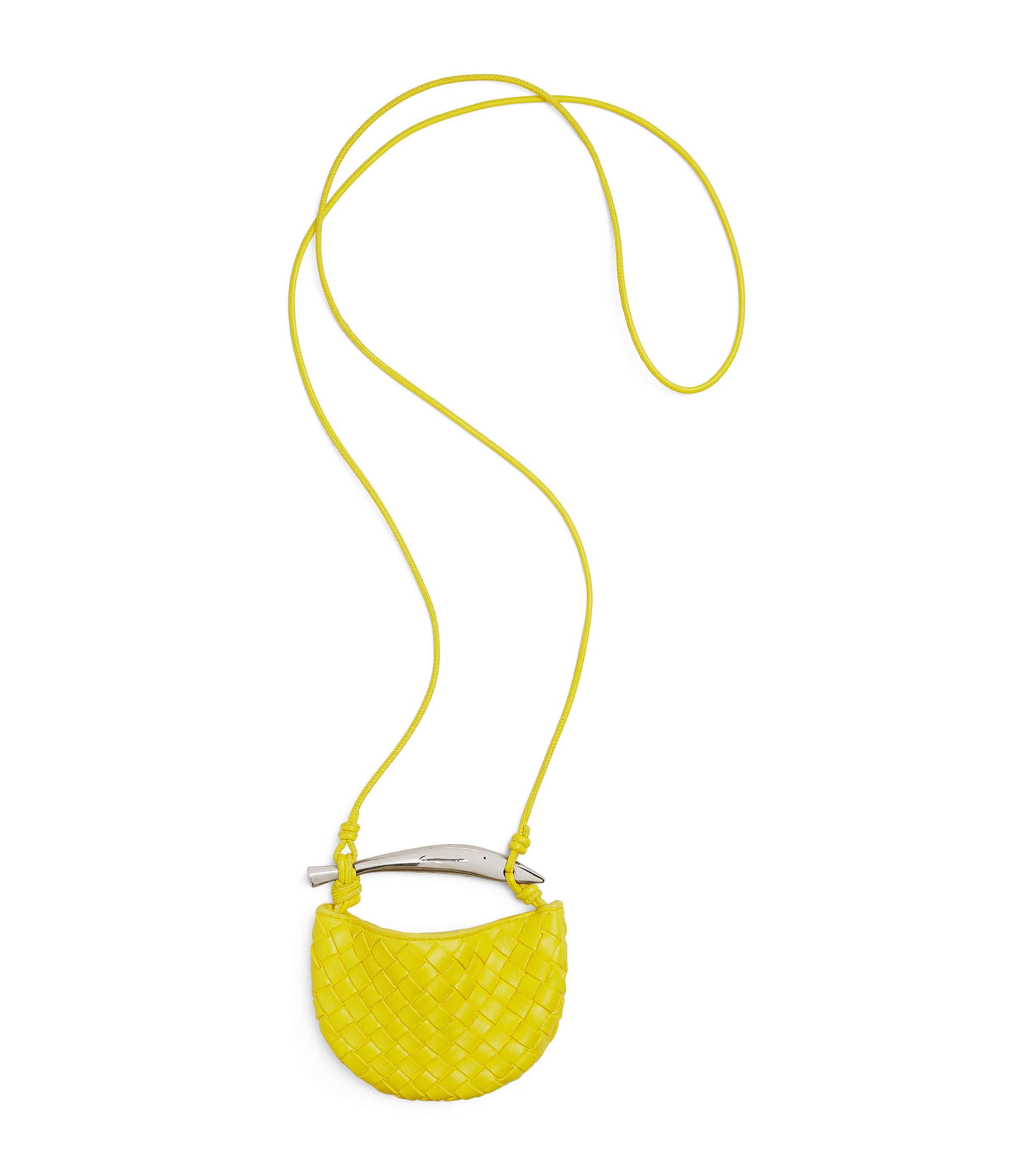 Bottega Veneta Yellow Mini Lambskin Sardine Cross-Body Bag