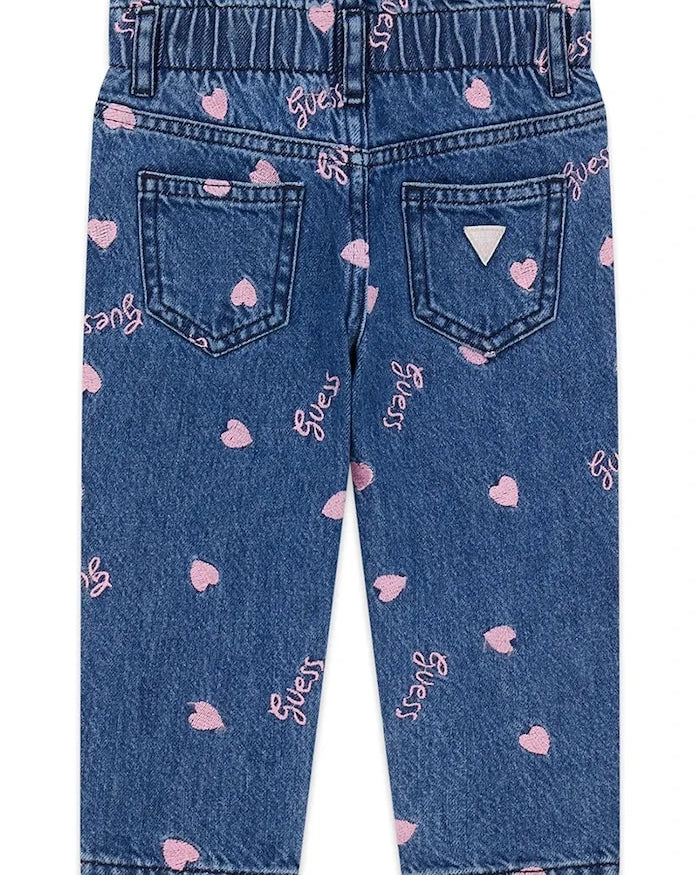 Guess çocuklar için mom fit kot pantolon