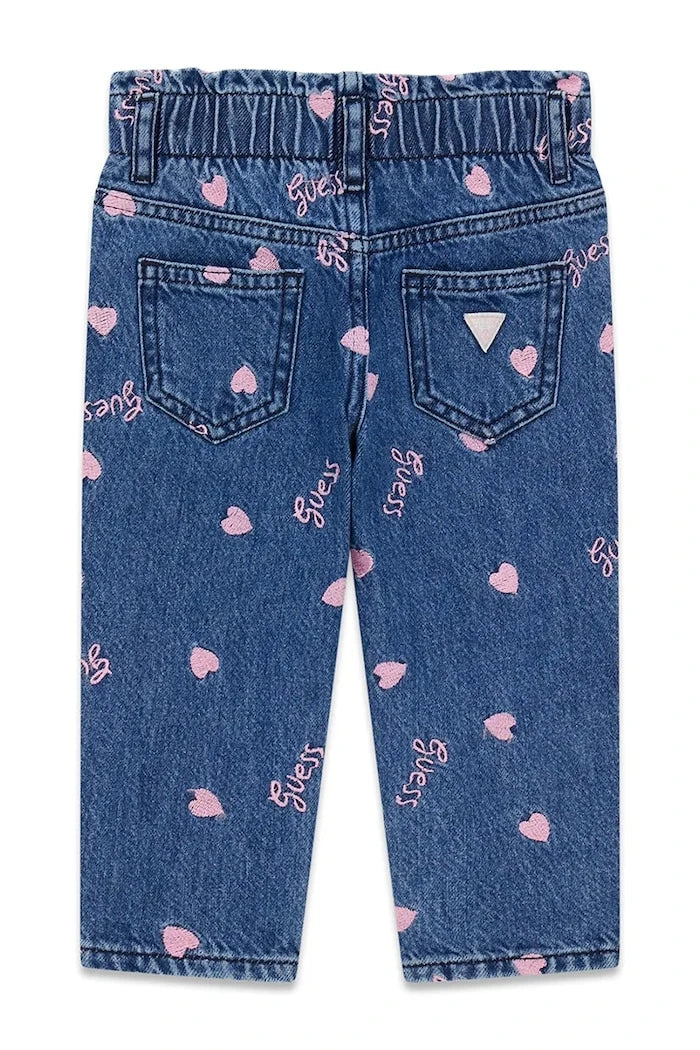 Guess çocuklar için mom fit kot pantolon