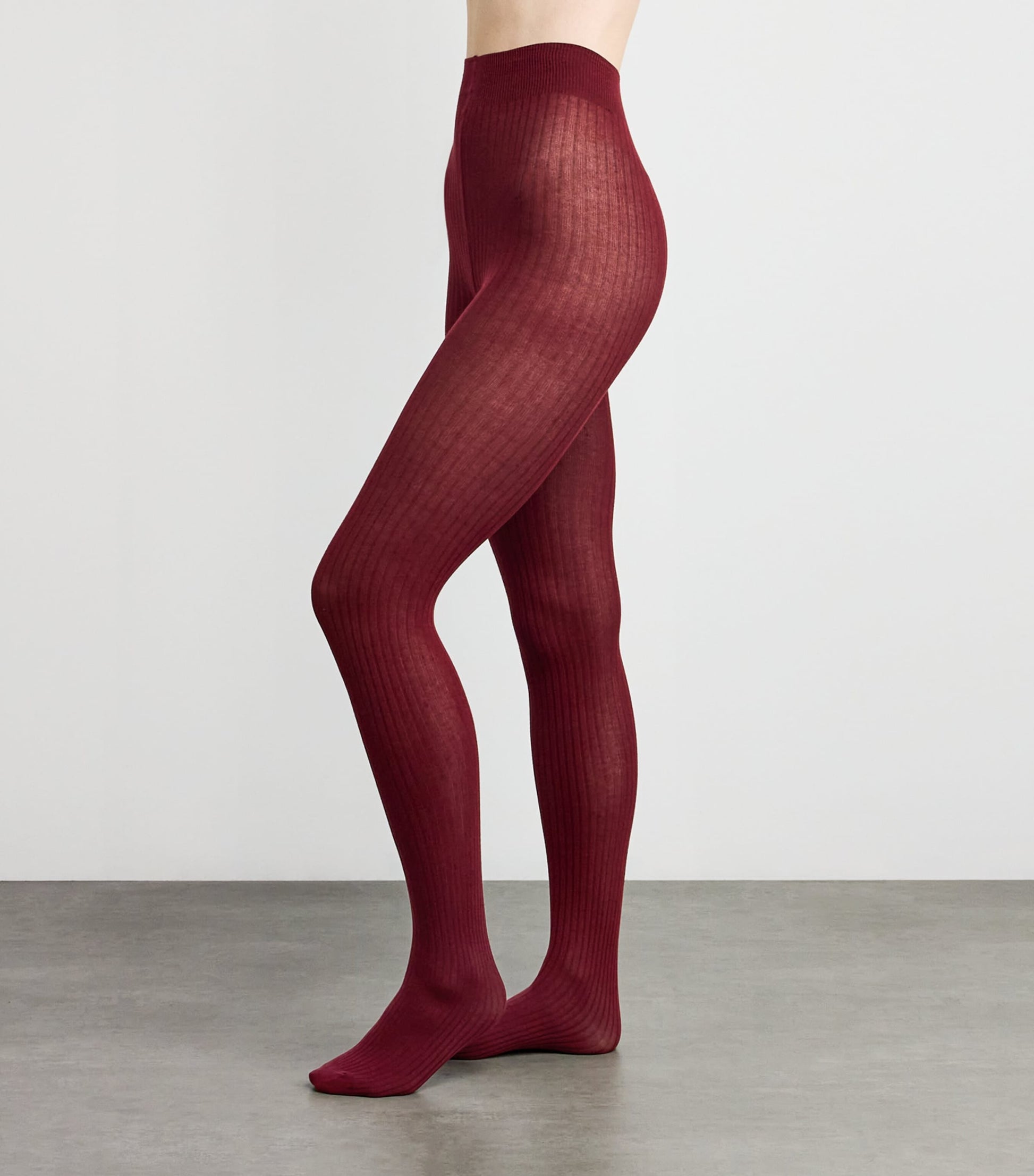 Max Mara Pink Rib-Knit Tights