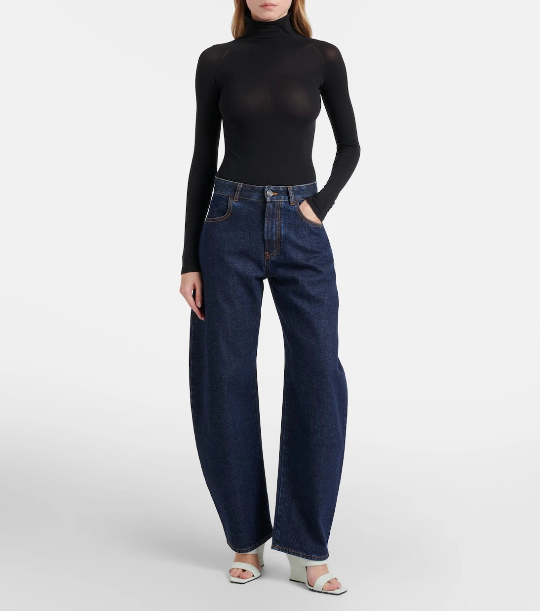 Alaïa - Wave 110 suede wedge mules