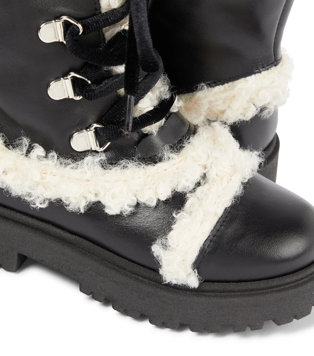 PèPè - Faux shearling-trimmed leather boots