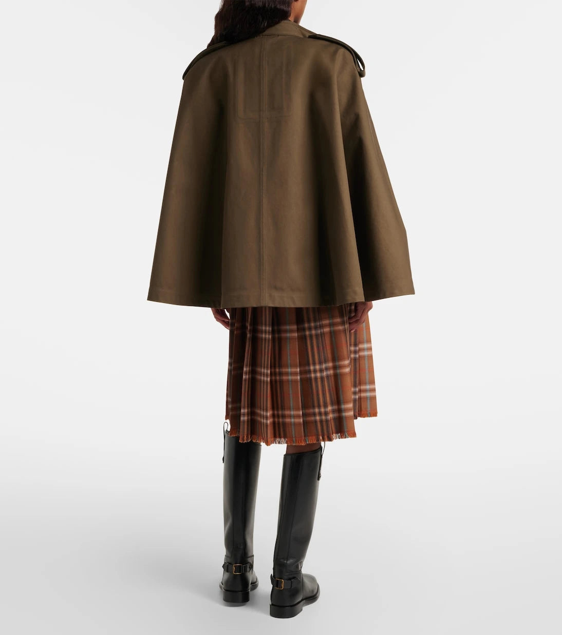 Burberry - Burberry Check wool midi skirt