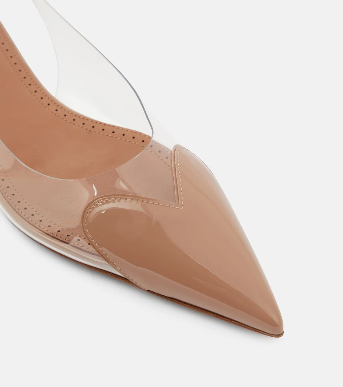 Alaïa - Le Cœur patent leather and PU slingback flats
