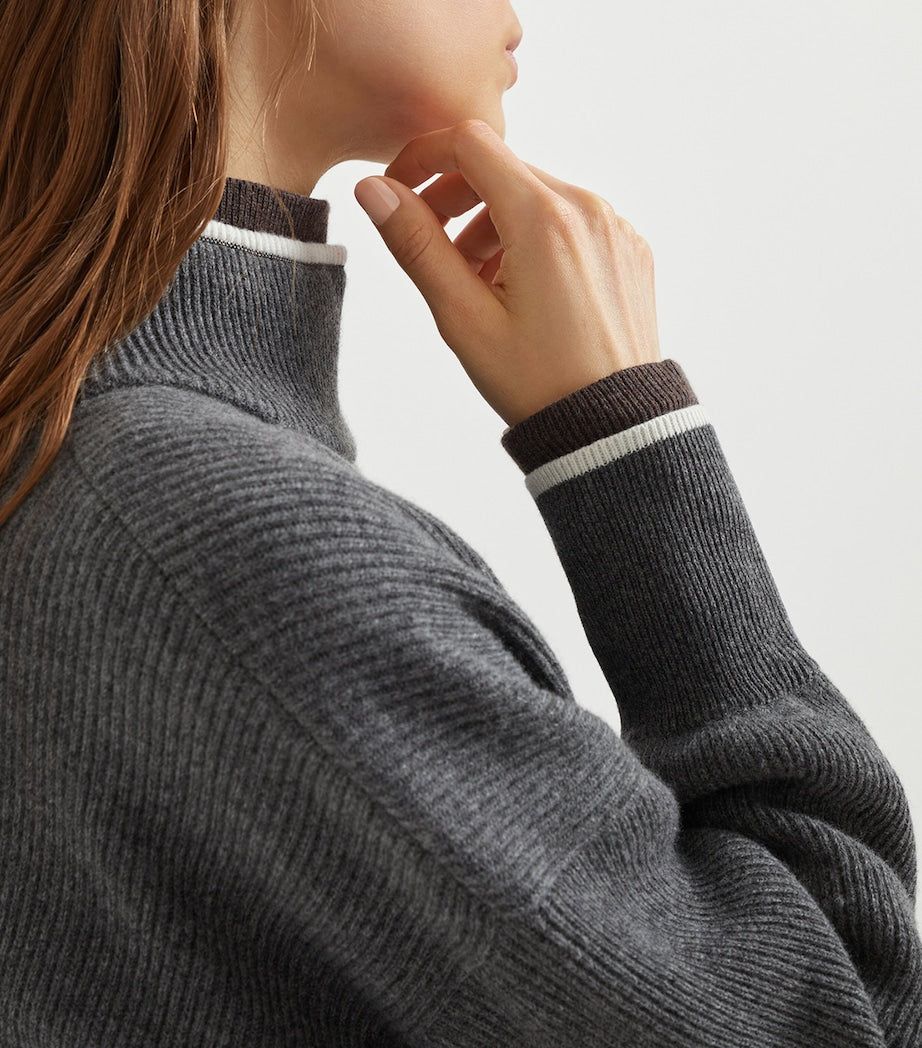 Brunello Cucinelli Virgin Wool-Blend Mini Dress