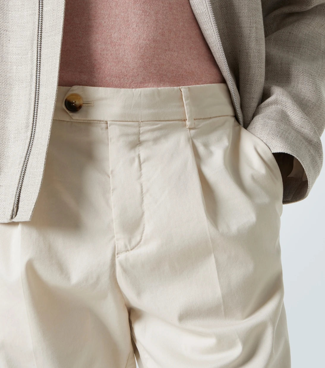 Brunello Cucinelli - Cotton-blend gabardine slim pants