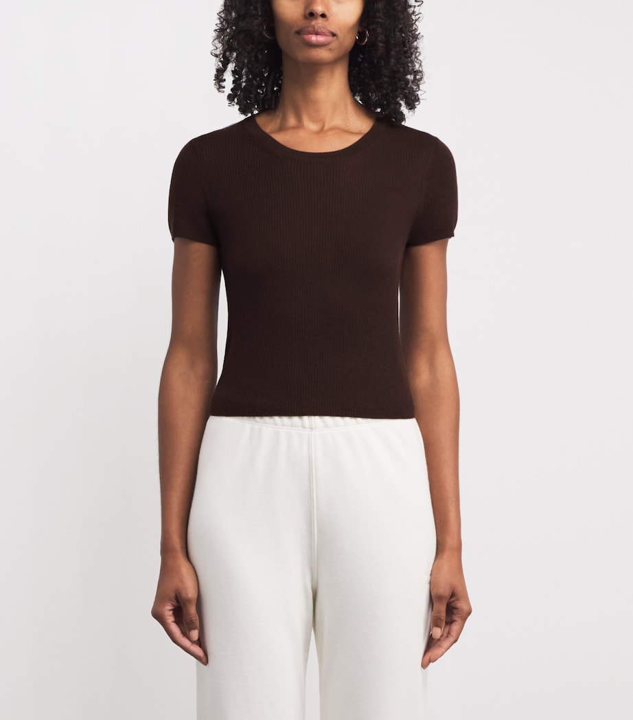 Brown Cashmere Rib Stitch Baby T-Shirt