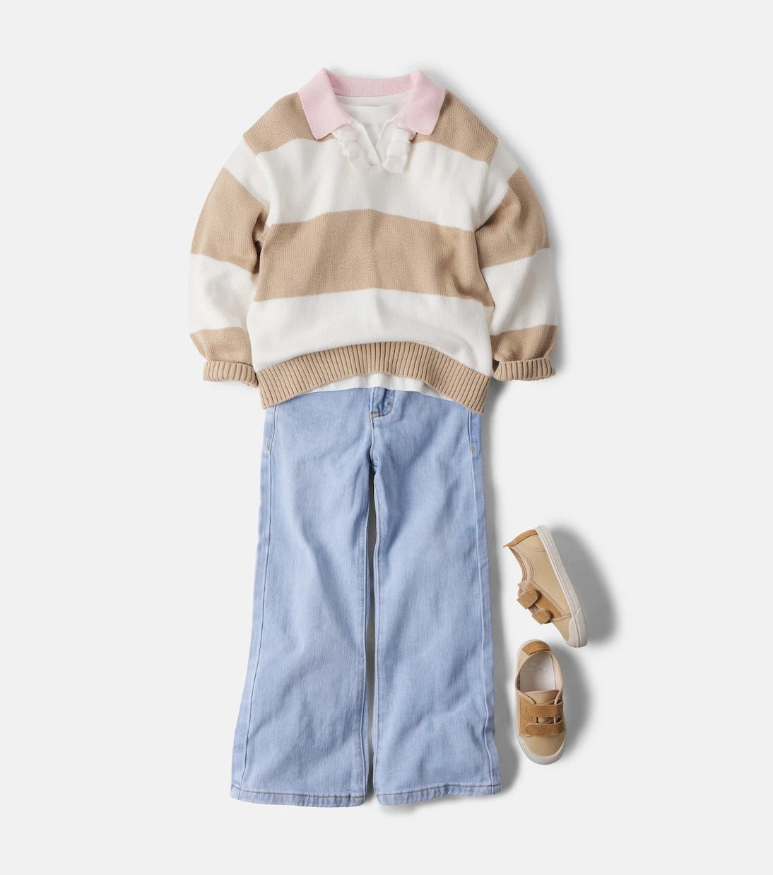 Il Gufo - Striped cotton polo sweater