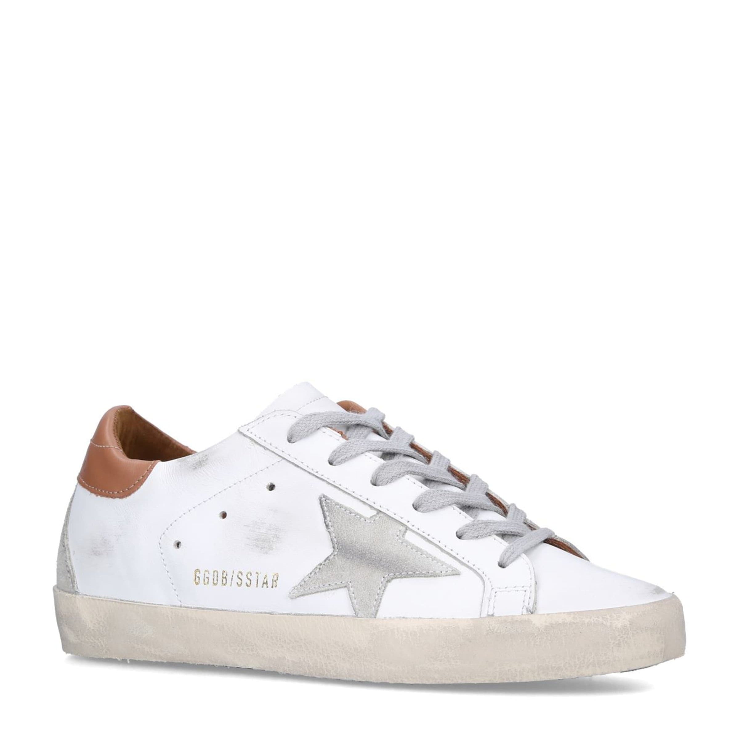 Golden Goose White Leather-Suede Super-Star Sneakers