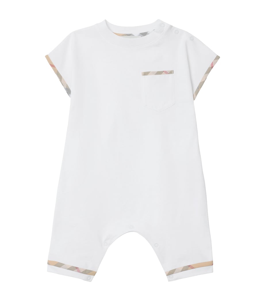Burberry Kids Cotton Check-Trim Playsuit (1-18 Months)