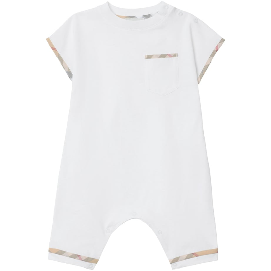 Burberry Kids Cotton Check-Trim Playsuit (1-18 Months)