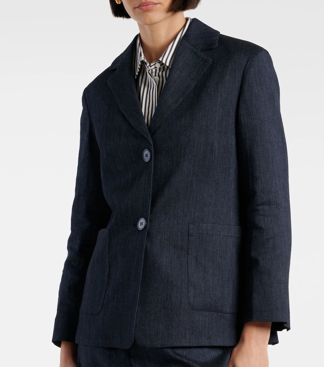 'S Max Mara - Derna keten karışımlı dimi blazer