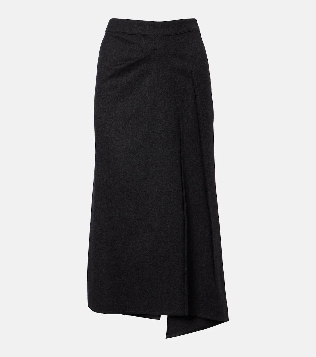 Victoria Beckham - Draped virgin wool midi skirt