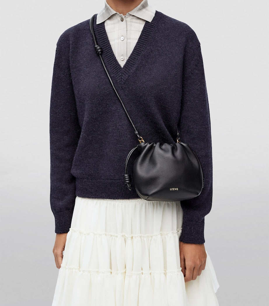 LOEWE Black Mini Leather Flamenco Purse