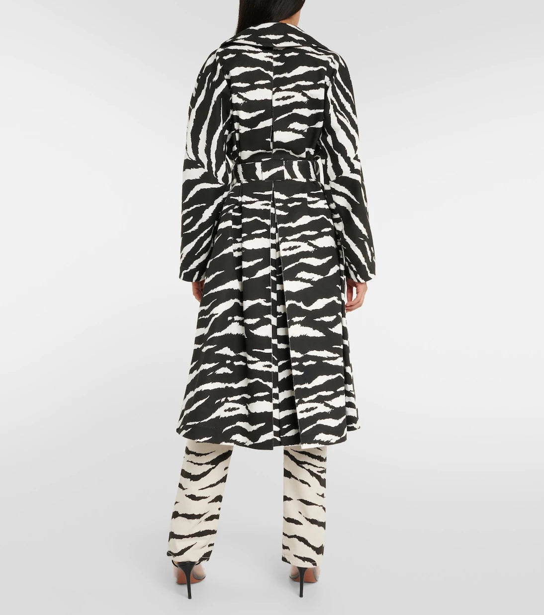 Alaïa - Zebra-print denim trench coat