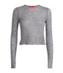 MAX&Co. Grey Long-Sleeve Crop Top