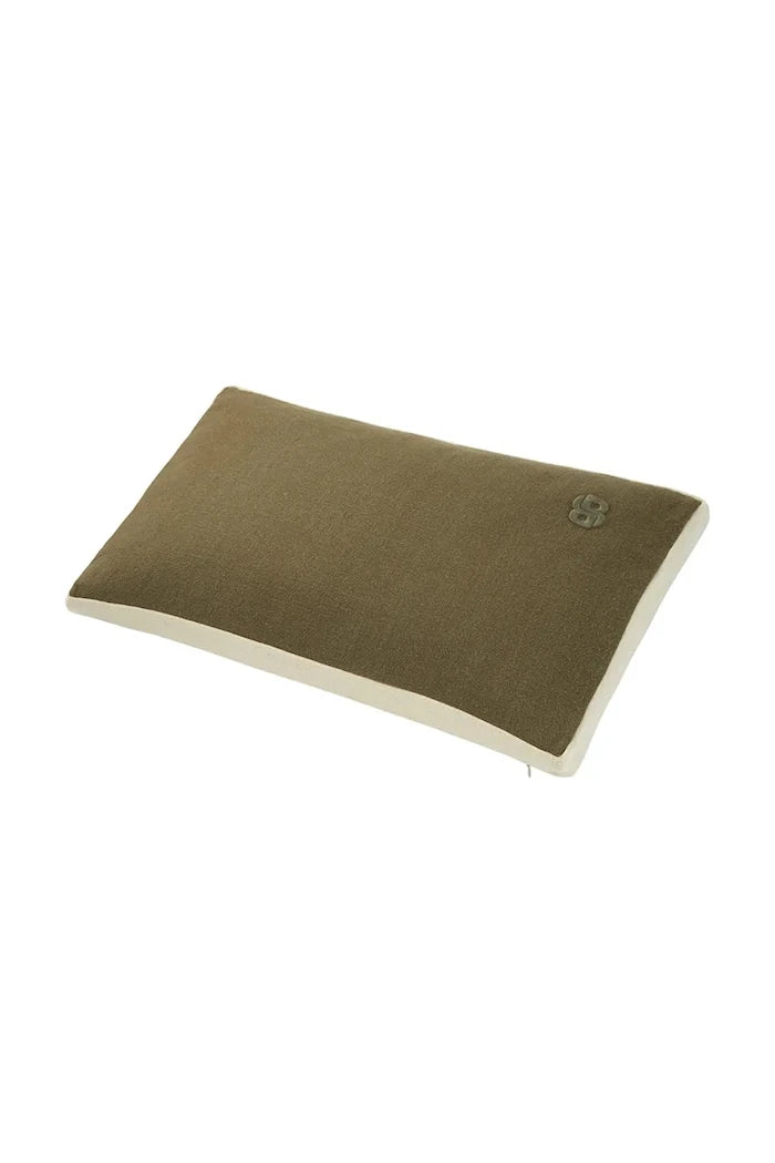 BOSS CLAYTON Koyu haki 31 x 55 cm dekoratif keten yastık kılıfı