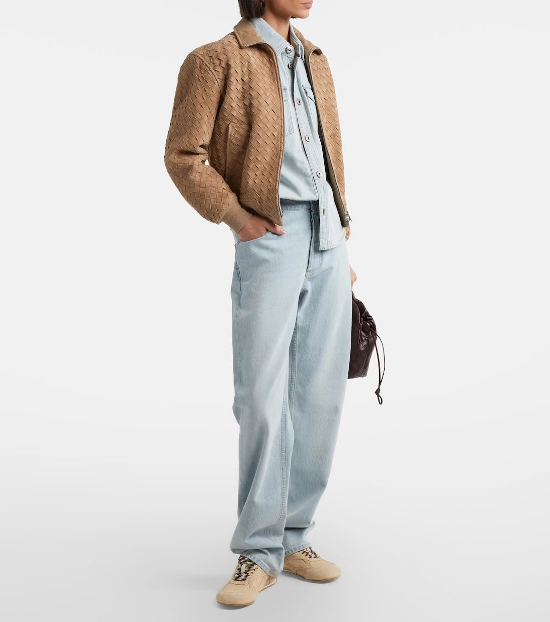 Bottega Veneta - جينز بقصة أرجل مستقيمة وخصر متوسط الارتفاع