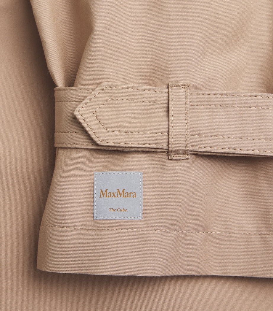 Max Mara Beige Water-Repellent Cotton Twill Trench Coat