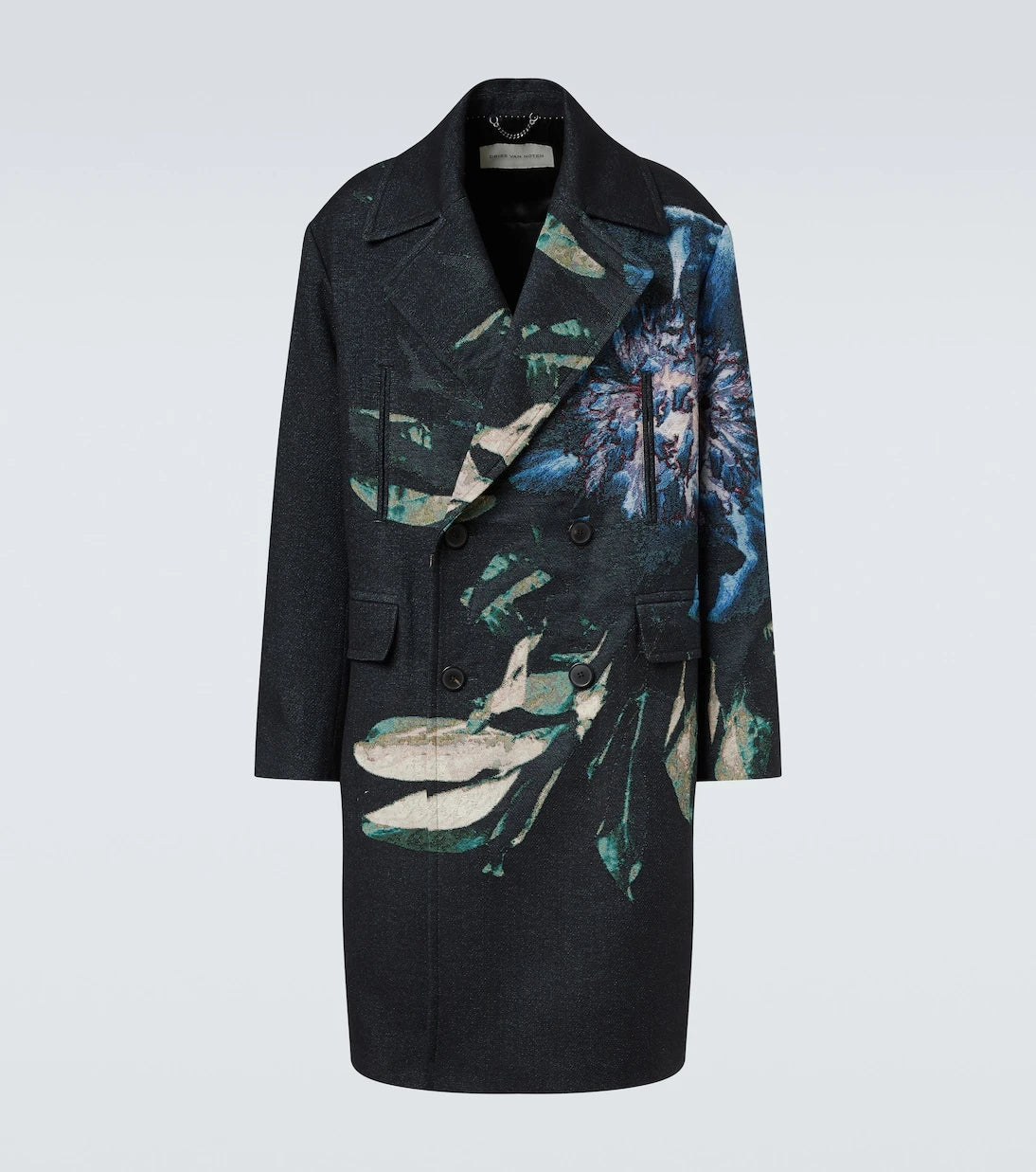 Dries Van Noten - Double-breasted printed jacquard coat