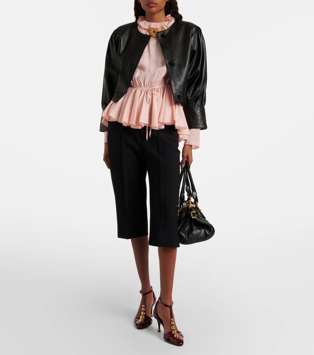 Chloé - Cropped leather jacket