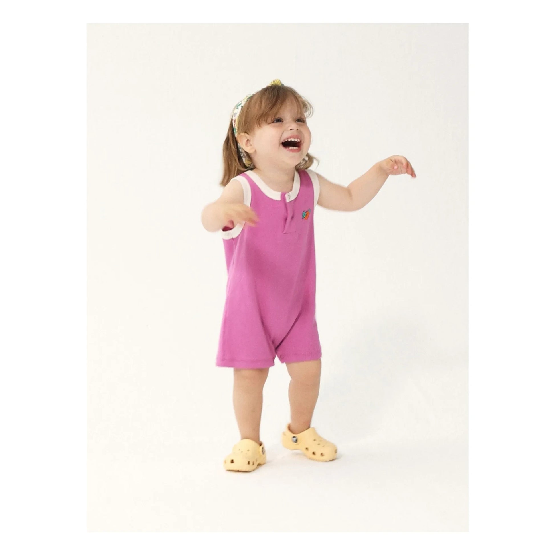 Bobo Choses - Combishort Côtelée Orange Coton BIo | Purple