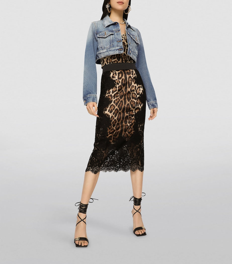 Dolce & Gabbana Multi Leopard Print Bustier Top