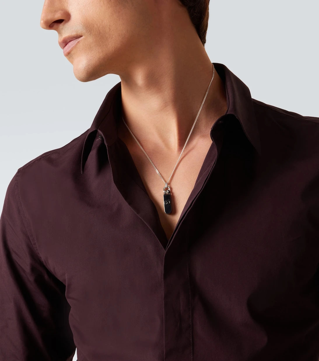 Gucci - Interlocking G sterling silver pendant necklace