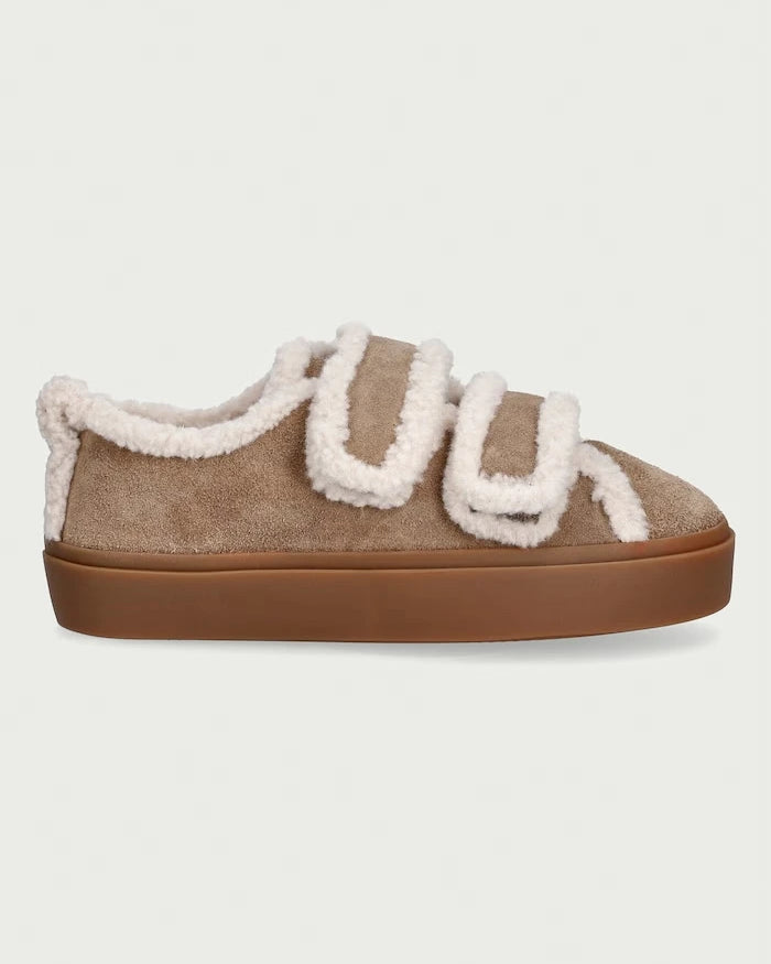 Inuikii Shearling Low Velcro süet kadın sneaker