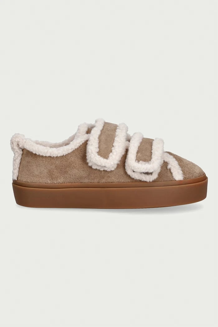 Inuikii Shearling Low Velcro süet kadın sneaker
