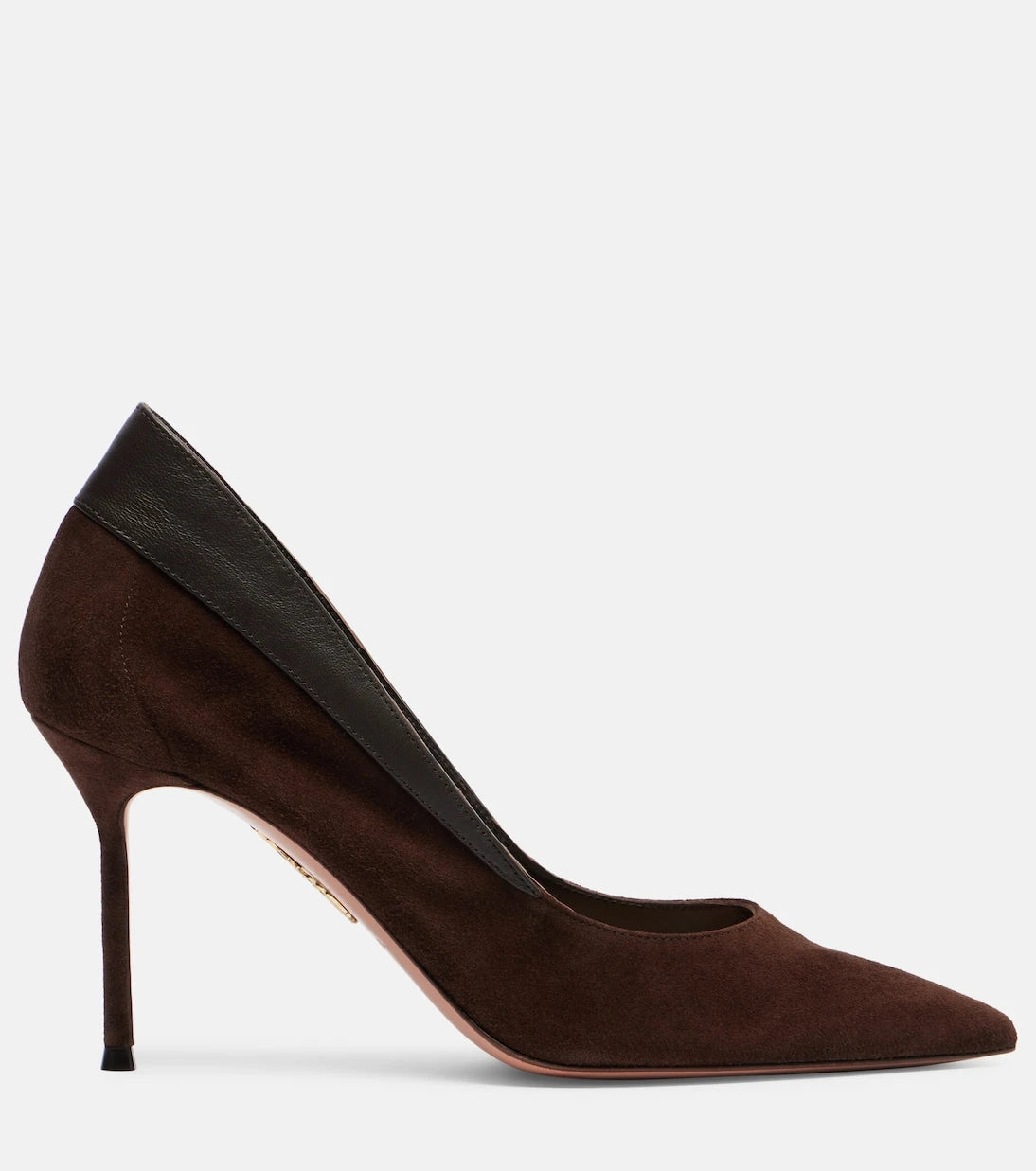 Aquazzura - Guanto 85 leather-trimmed suede pumps