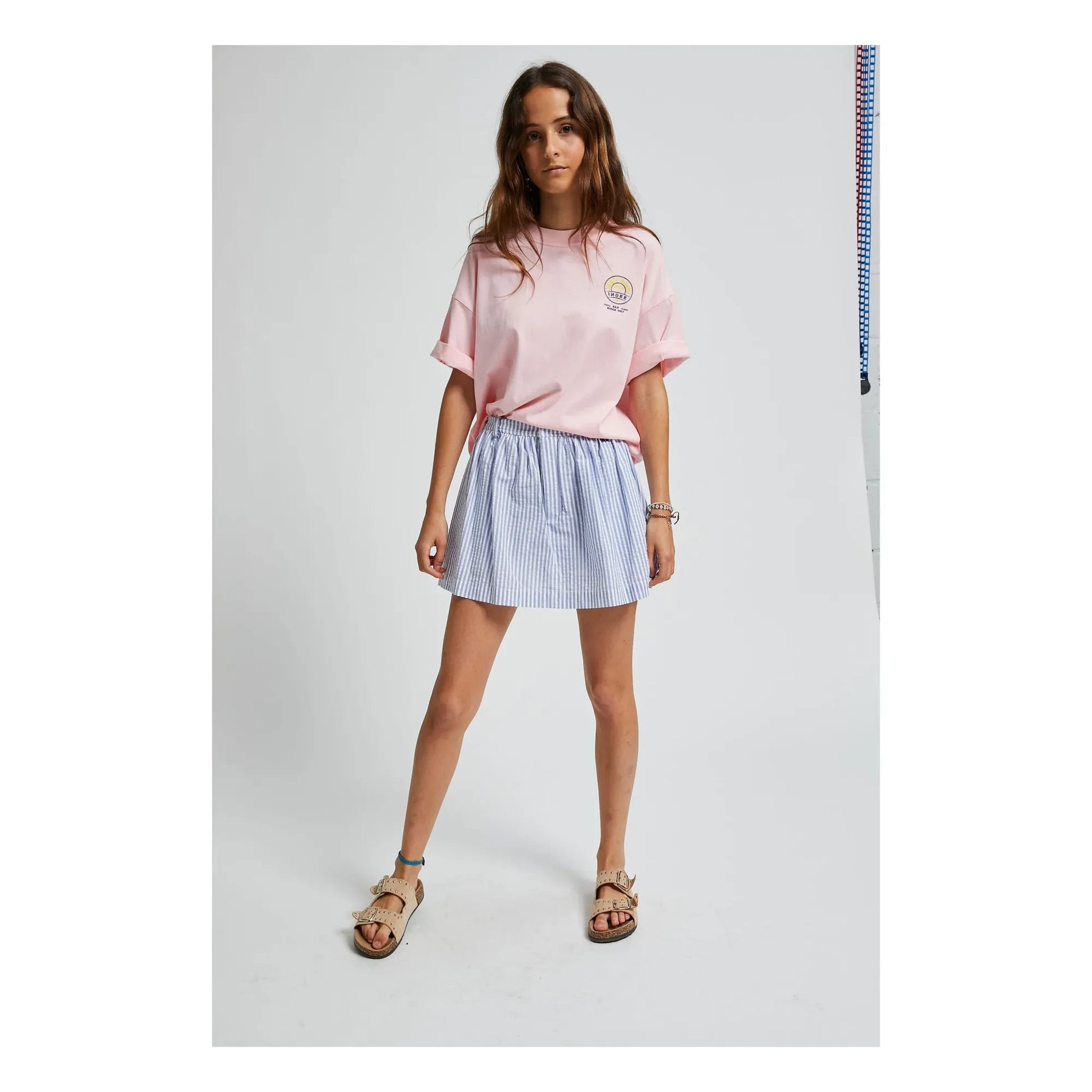 Indee - Striped Vincennes Skort | Blue