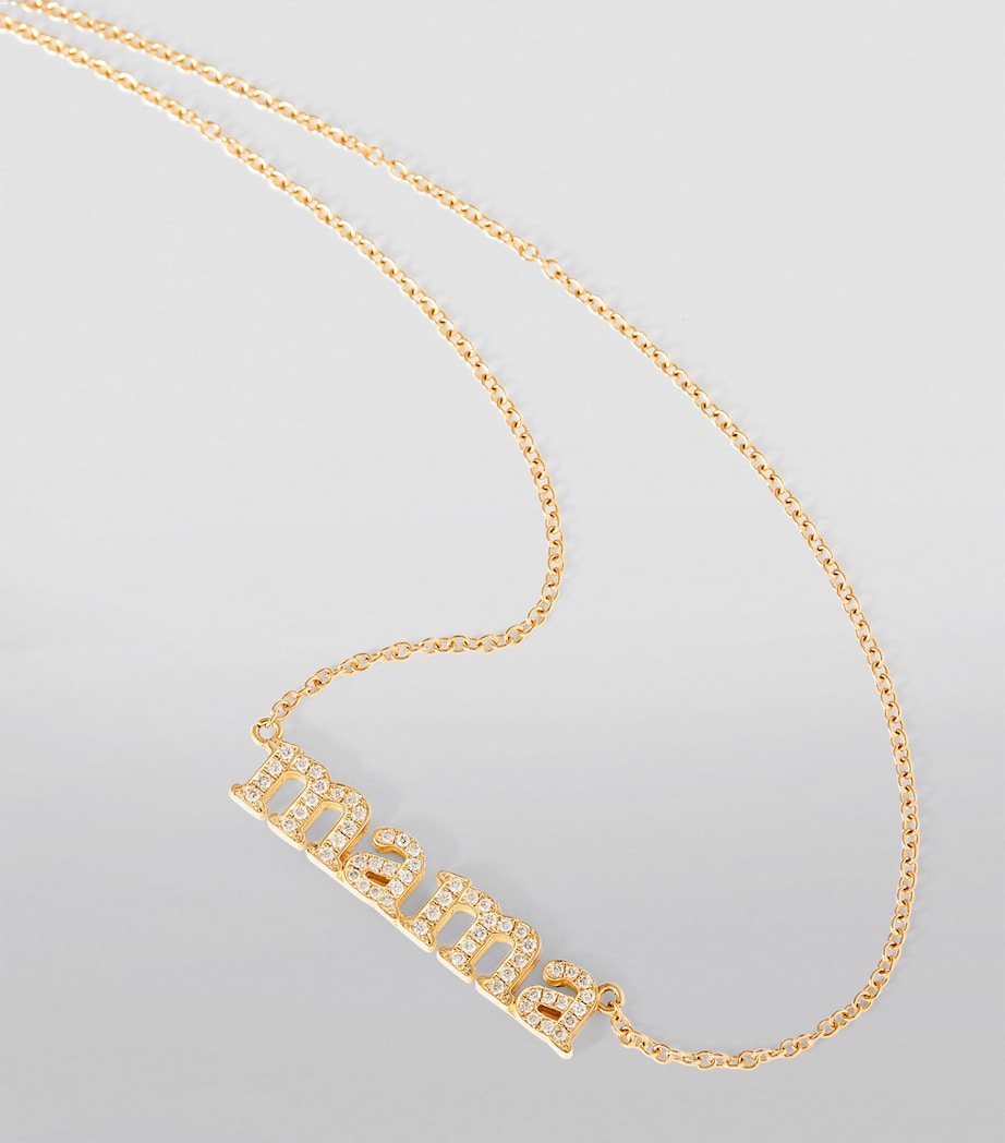 Yellow Gold and Diamond Mama Necklace