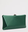 Rodo Green Satin Lally Clutch Bag