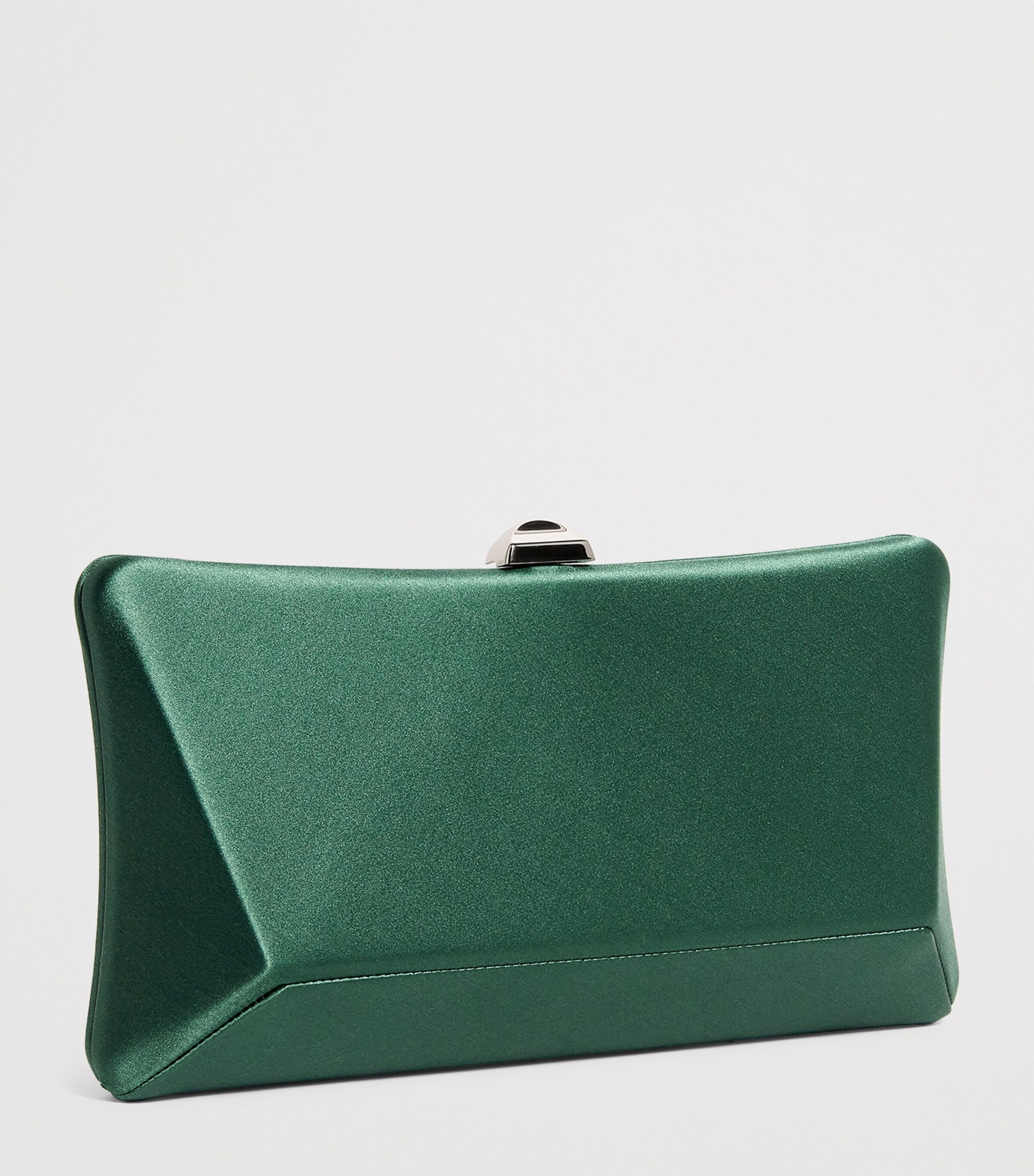 Rodo Green Satin Lally Clutch Bag
