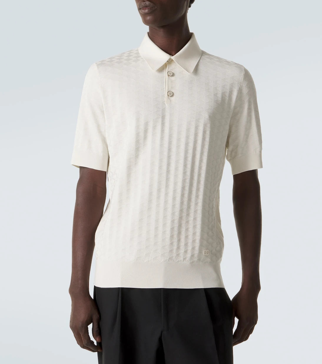 Dolce&Gabbana - DG knitted silk polo shirt