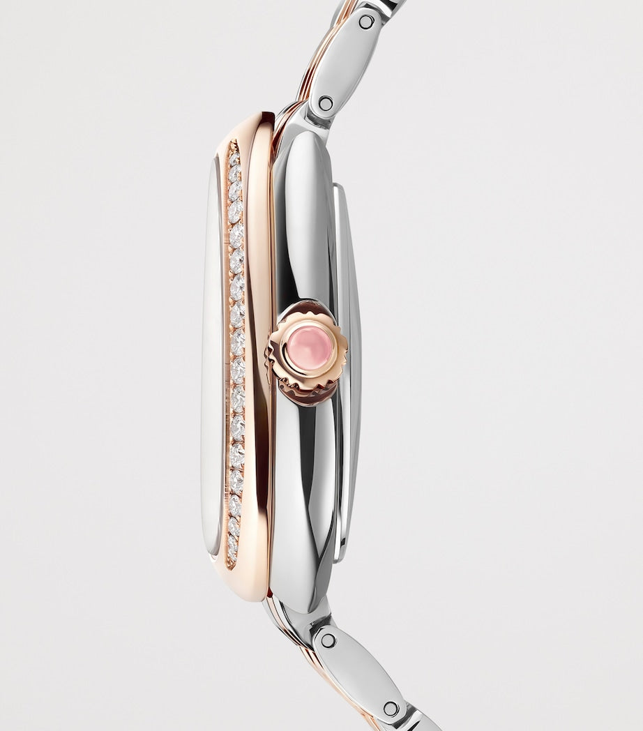 Bvlgari Stainless Steel, Rose Gold and Diamond Serpenti Seduttori Watch 34mm