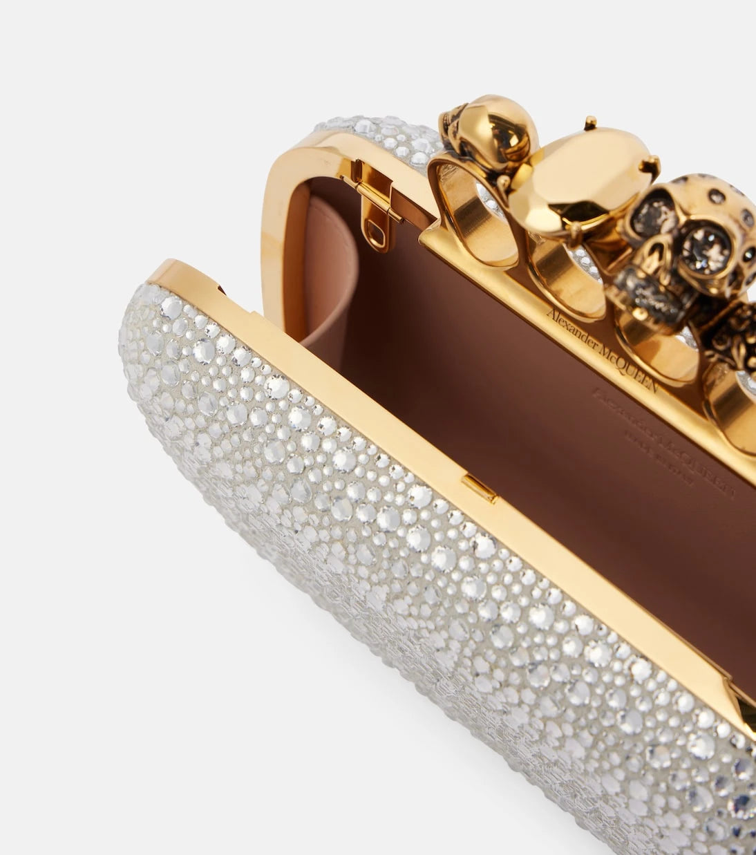 McQueen - Knuckle embellished leather clutch