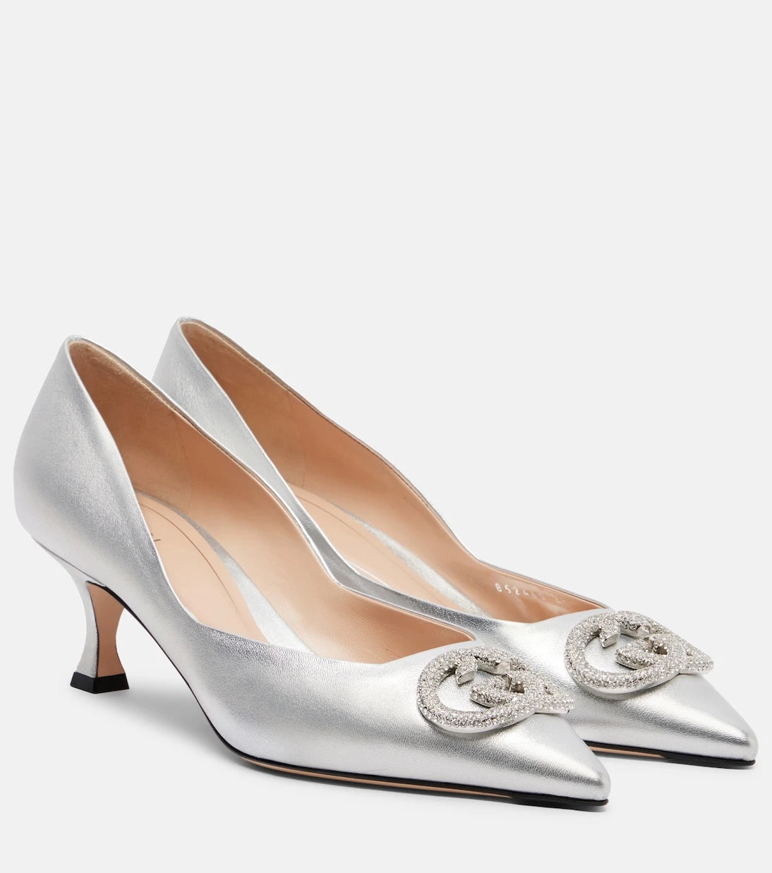 Gucci - Interlocking G 55 metallic leather pumps