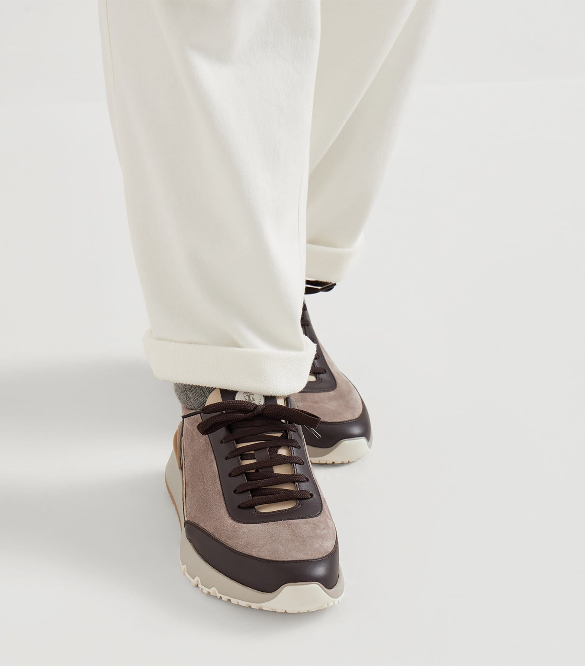 Suede-Calfskin Runner Sneaker