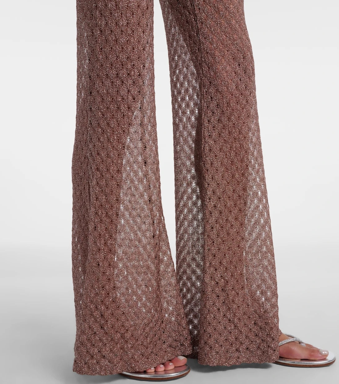Missoni - Open-knit lamé flared pants
