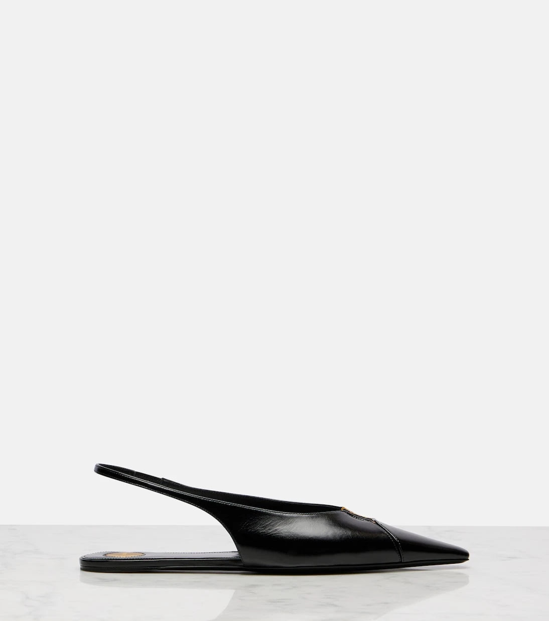 سان لوران - حذاء بابيلون فلات Slingback من الجلد
