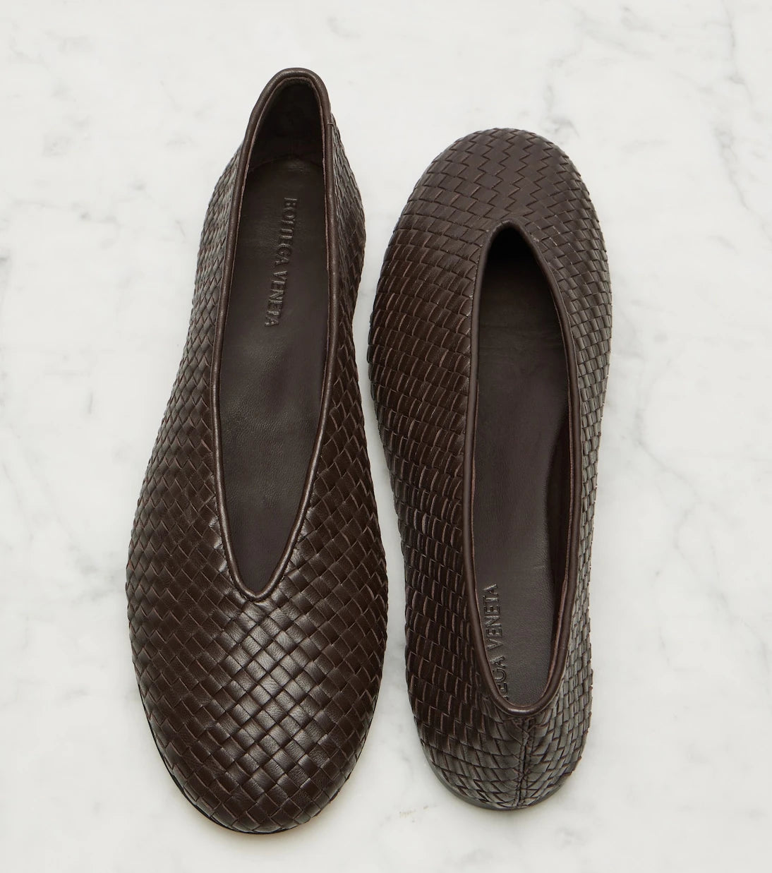 Bottega Veneta - Rosa woven leather ballet flats