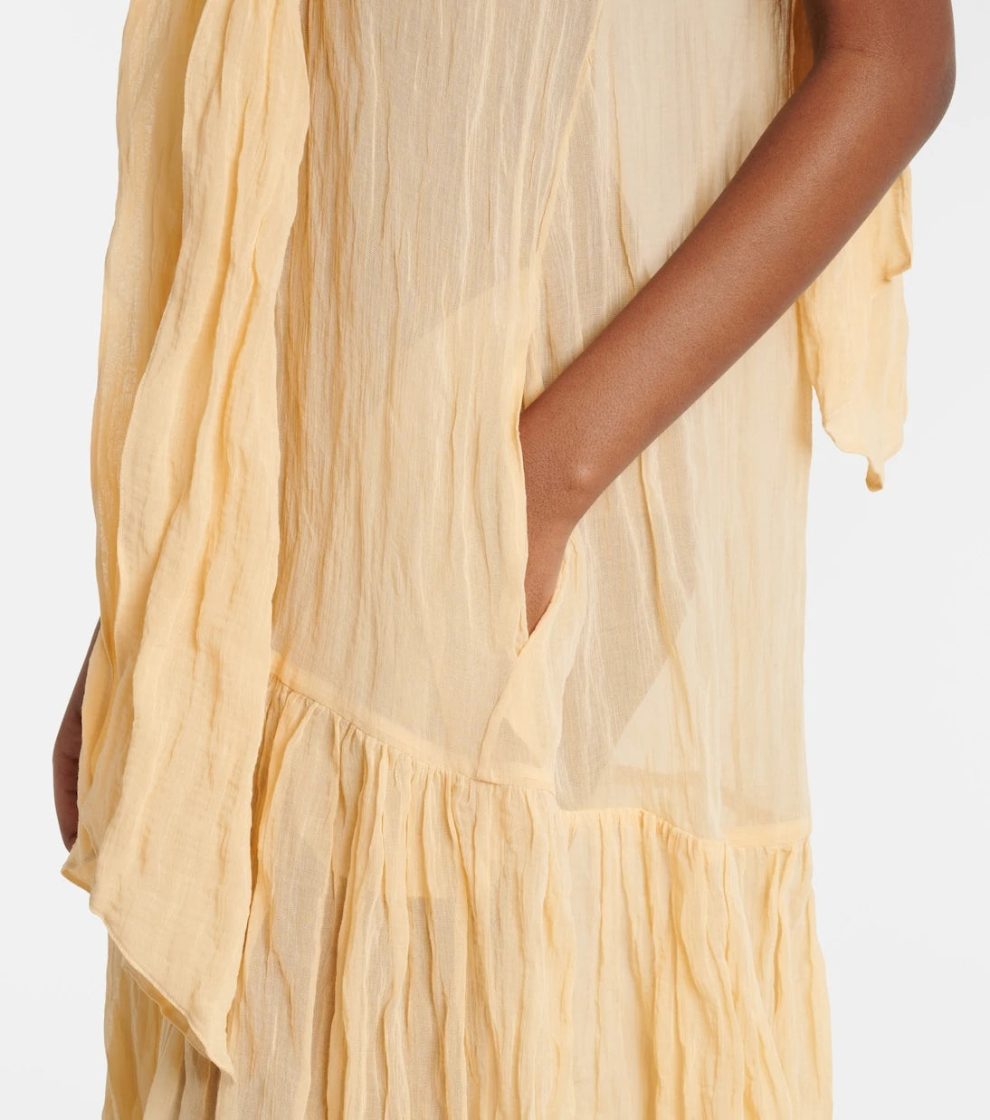 Plan C - Scarf-detail cotton-blend maxi dress